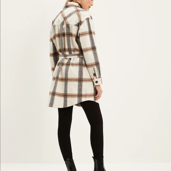Frank and Oak | Wool Plaid Shacket in Cream | Size XL | NWT - Picture 6 of 11